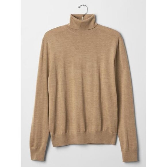 Gap Womens Medium Light Camel 100% Merino Turtleneck Sweater - Picture 1 of 11
